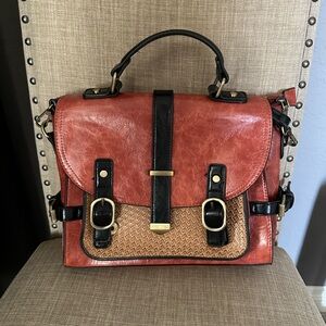 ModCloth Two-toned Messenger Satchel Faux Leather